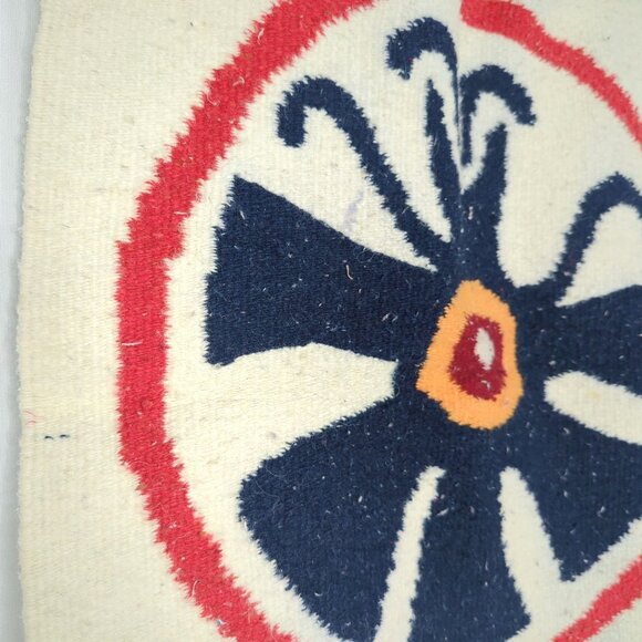 Vintage Tapestry Indigenous Mexican Pre-Columbian Knit Sun - Picture 6 of 6